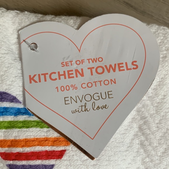 Envogue in Love Set of 2 Kitchen Towels. - Picture 2 of 6